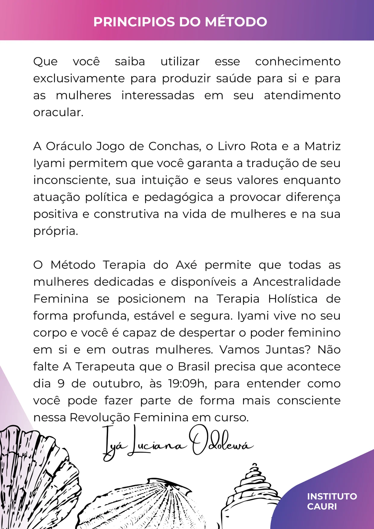 Página 4: fechamento e assinatura de Iyá Luciana Odolewá